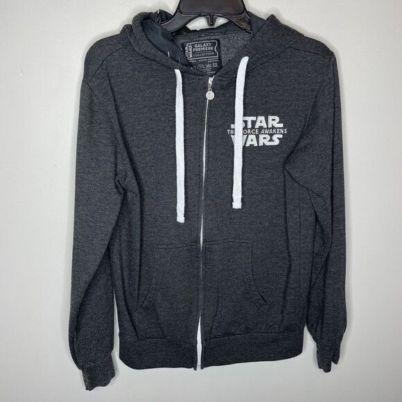 STAR WARS Mens The Force Awakens Galaxy Premiere Full-Zip Hoodie Sweatshirt Sz S - Picture 1 of 8